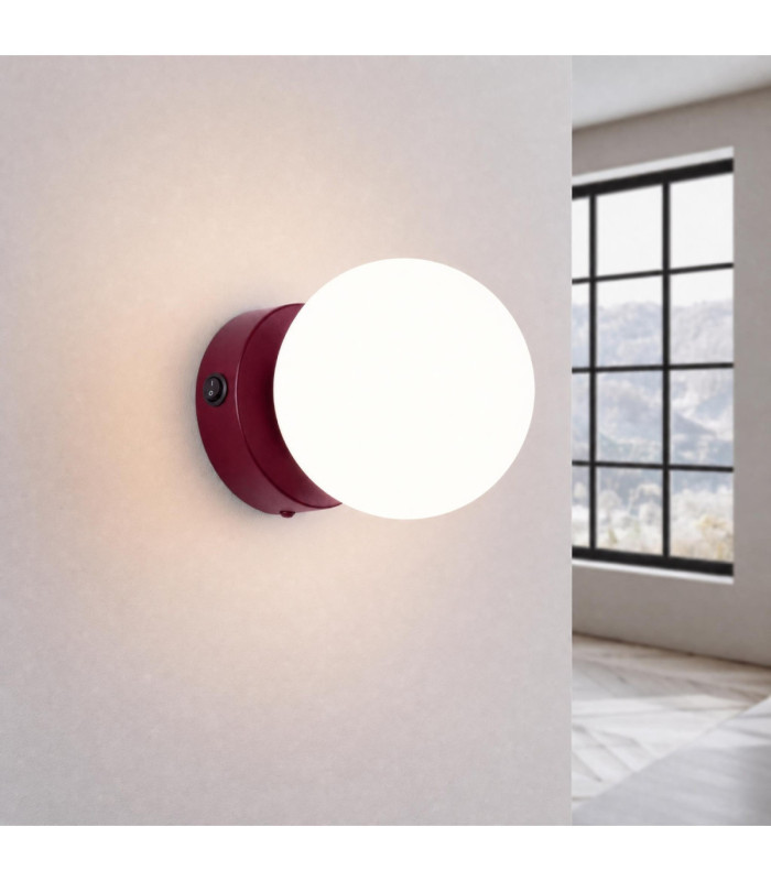 Yoli Globe Wall Lights Burgundy 1x G9 On/Off Switch-4