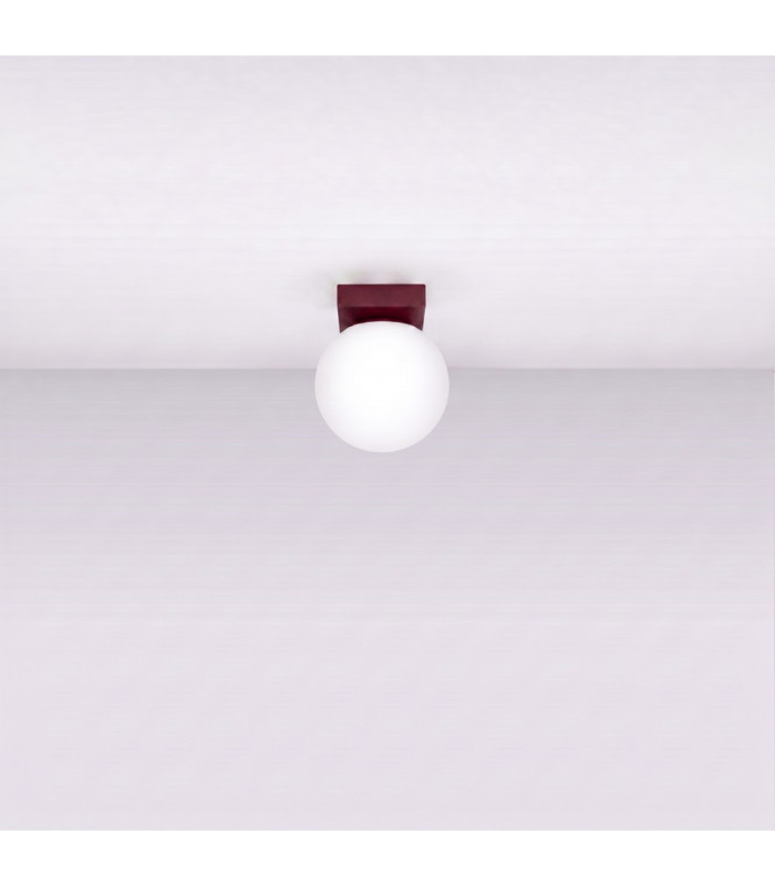 Yoli Single Globe Ceiling Light Burgundy 1x G9-3
