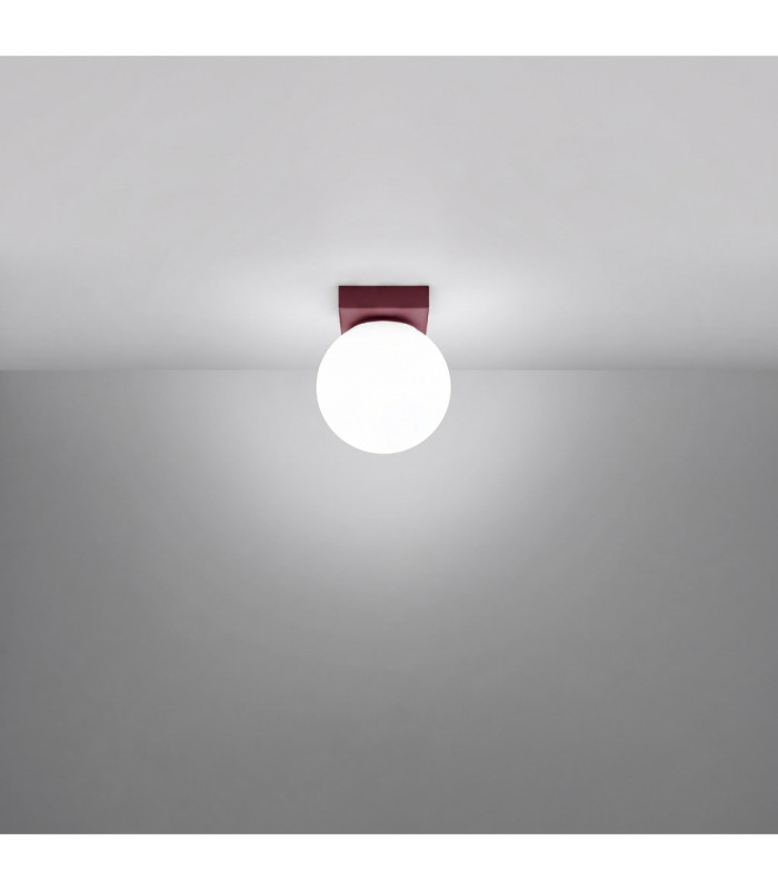 Yoli Single Globe Ceiling Light Burgundy 1x G9-4