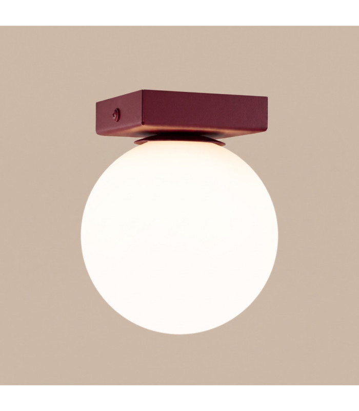 Yoli Single Globe Ceiling Light Burgundy 1x G9-6