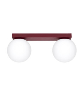 Yoli Twin Globe Ceiling Light Burgundy 2x G9-1