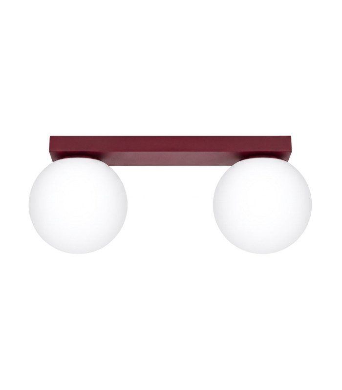 Yoli Twin Globe Ceiling Light Burgundy 2x G9-1