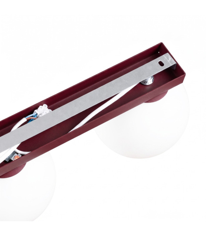 Yoli Twin Globe Ceiling Light Burgundy 2x G9-8