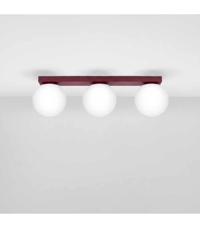 Yoli Tripple Globe Ceiling Light Burgundy 3x G9-3