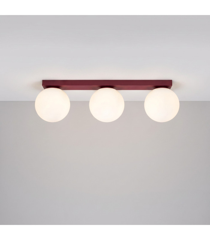 Yoli Tripple Globe Ceiling Light Burgundy 3x G9-4