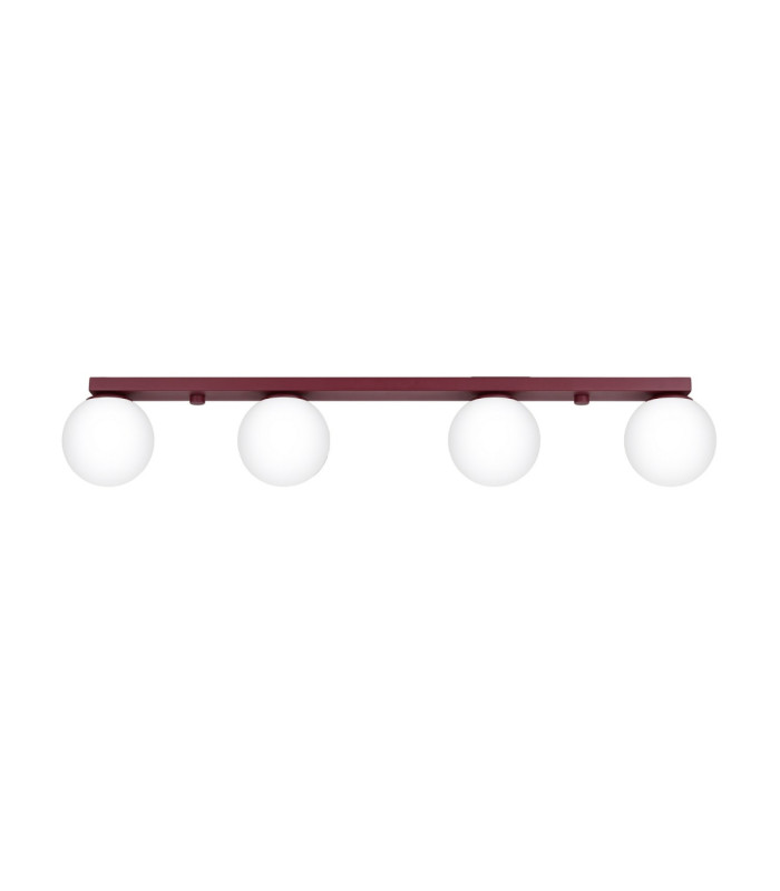 Yoli Quad Ceiling Spotlight Bar Burgundy 4x G9-1