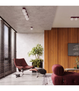 Yoli Quad Ceiling Spotlight Bar Burgundy 4x G9-2