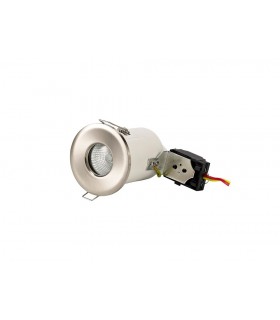 Fixed Fire Rated Recessed Downlight, Satin Nickel, GU10, IP65 - 1