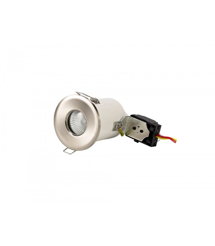 Fixed Fire Rated Recessed Downlight, Satin Nickel, GU10, IP65 - 1