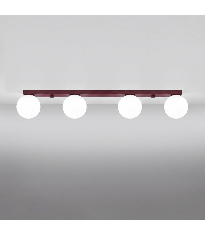 Yoli Quad Ceiling Spotlight Bar Burgundy 4x G9-4