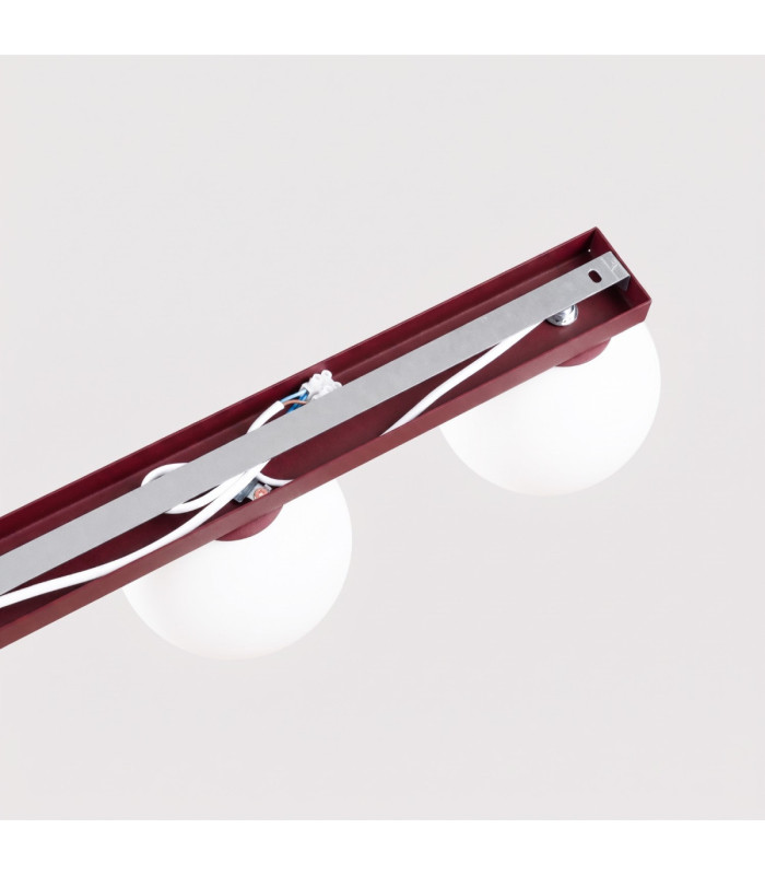 Yoli Quad Ceiling Spotlight Bar Burgundy 4x G9-8