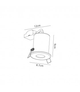 Fixed Fire Rated Recessed Downlight, Satin Nickel, GU10, IP65 - 2