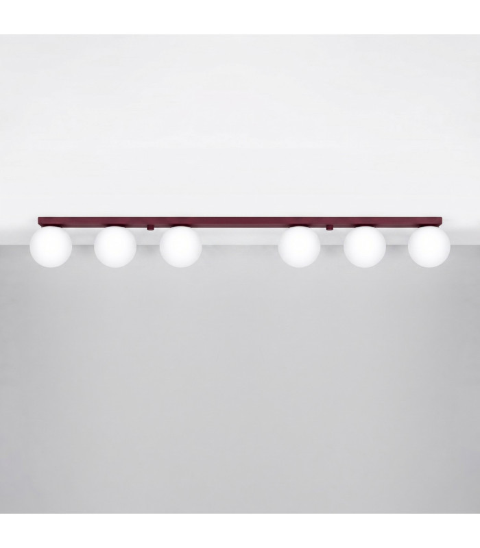 Yoli Ceiling Spotlight Bar Burgundy 6x G9-3
