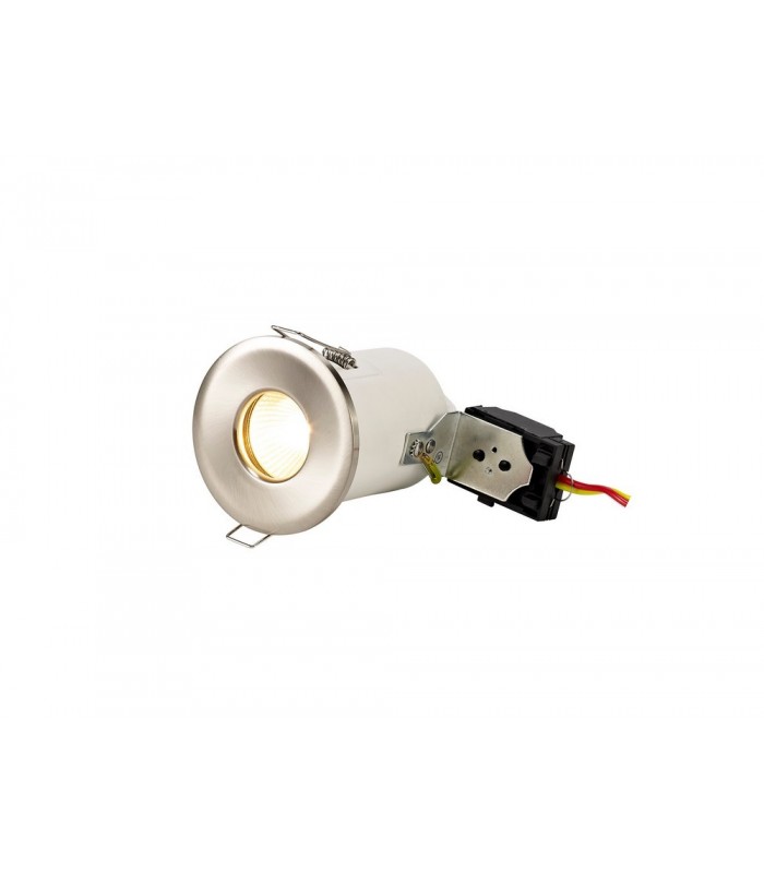 Fixed Fire Rated Recessed Downlight, Satin Nickel, GU10, IP65 - 4