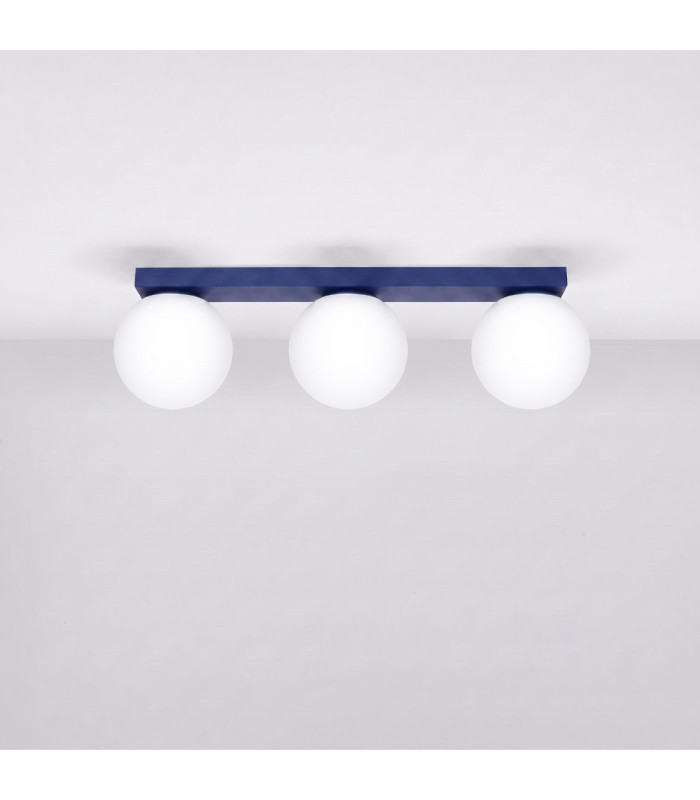 Yoli Tripple Globe Ceiling Light Ultramarine 3x G9-3