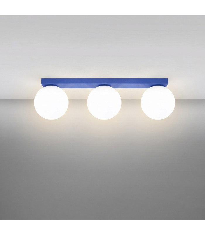 Yoli Tripple Globe Ceiling Light Ultramarine 3x G9-4