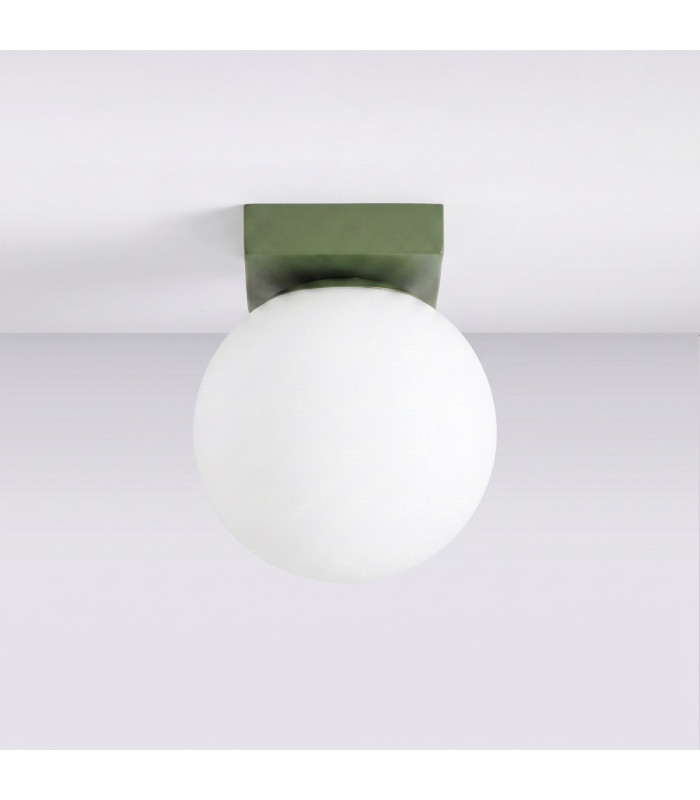 Yoli Single Globe Ceiling Light Olive Green 1x G9-3