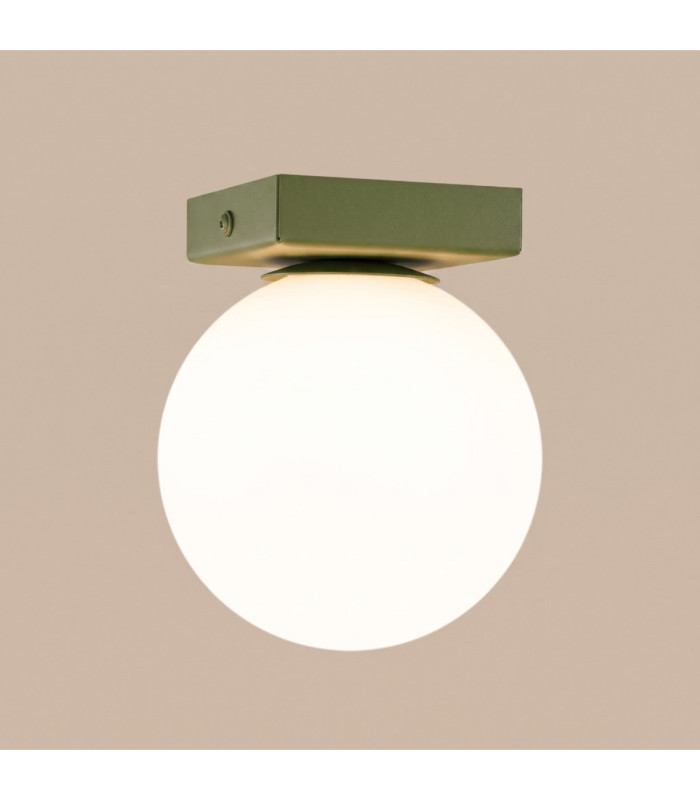 Yoli Single Globe Ceiling Light Olive Green 1x G9-6