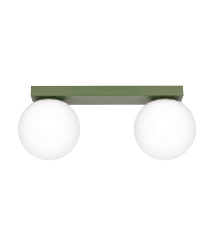 Yoli Twin Globe Ceiling Light Olive Green 2x G9-1