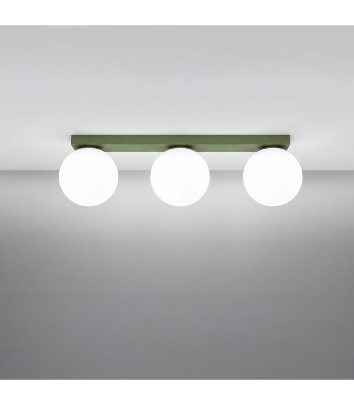 Yoli Tripple Globe Ceiling Light Olive Green 3x G9-4