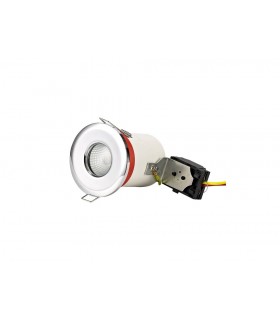 Fixed Fire Rated Recessed Downlight, Polished Chrome, GU10, IP65 - 1