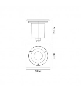 Square Inground Light, Stainless Steel 316L, GU10, IP67 - 2