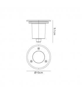 Round Inground Light, Stainless Steel 316L, GU10, IP67 - 2