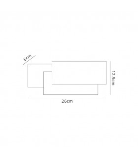 LED Flush Wall Light Rectangular, 12W, 3000K, Sand White, 490lm - 2