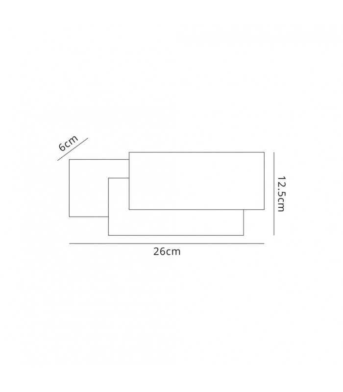 LED Flush Wall Light Rectangular, 12W, 3000K, Sand White, 490lm - 2
