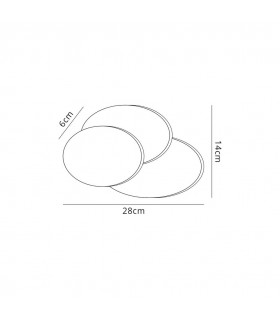 LED Flush Wall Light Oval, 12W, 3000K, Sand White, 490lm - 2