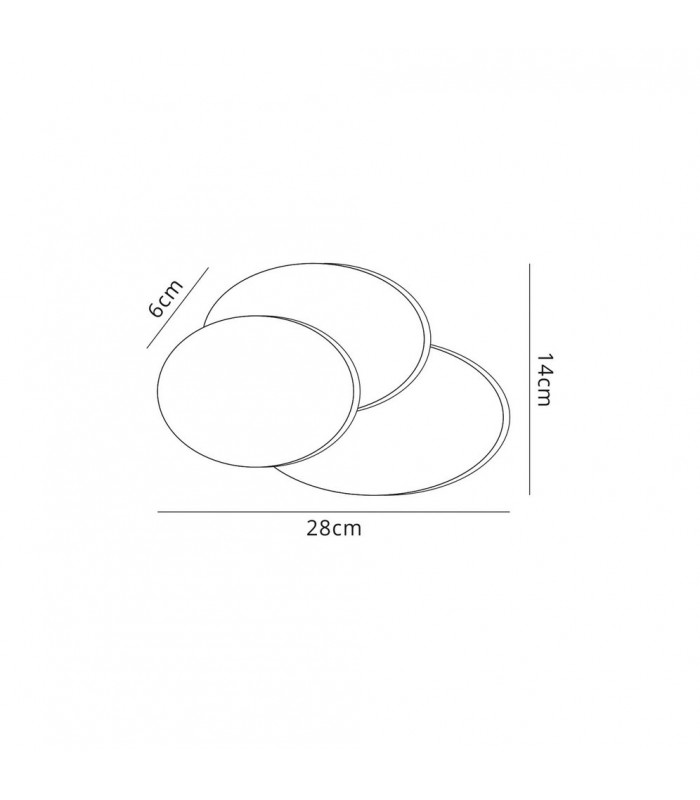 LED Flush Wall Light Oval, 12W, 3000K, Sand White, 490lm - 2