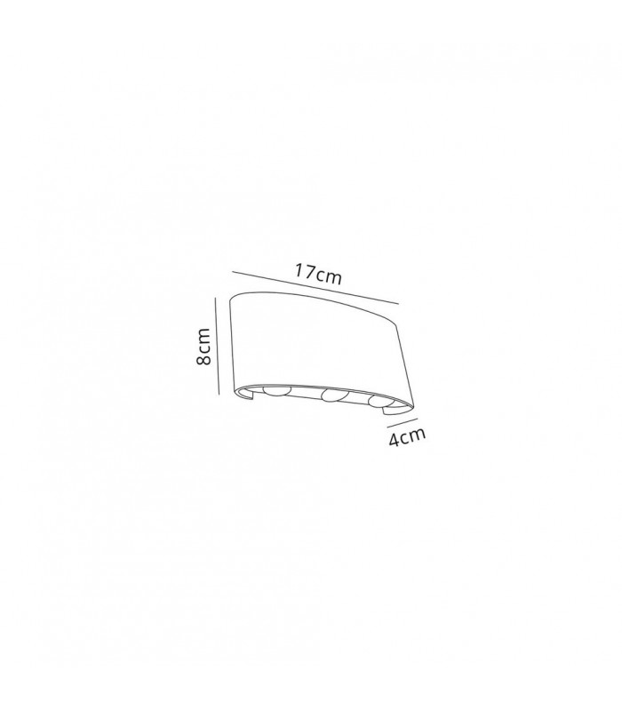 LED Up & Downward Lighting Wall Light, 6W, 3000K, Anthracite, 500lm, IP54 - 2