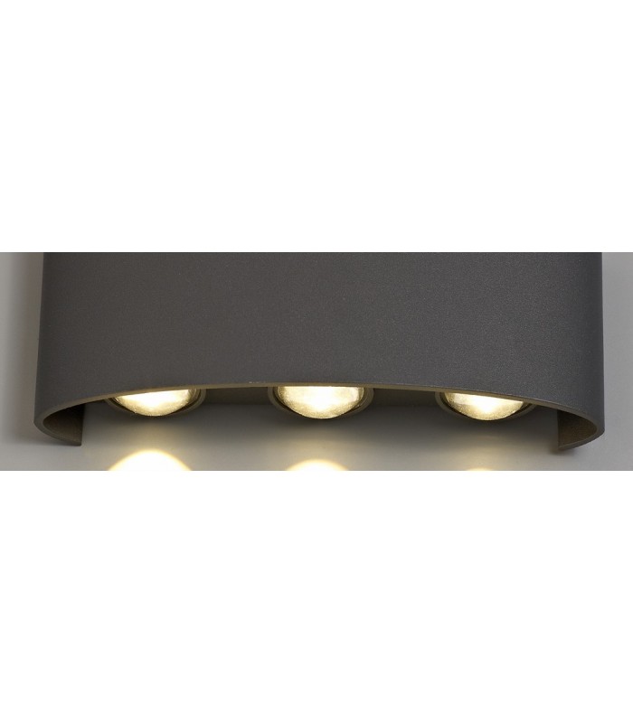 LED Up & Downward Lighting Wall Light, 6W, 3000K, Anthracite, 500lm, IP54 - 13
