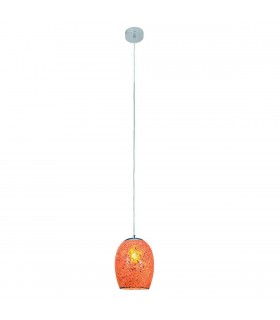 1 Light Ceiling Pendant Chrome, Orange with Mosaic Glass Shade, E27 - 1