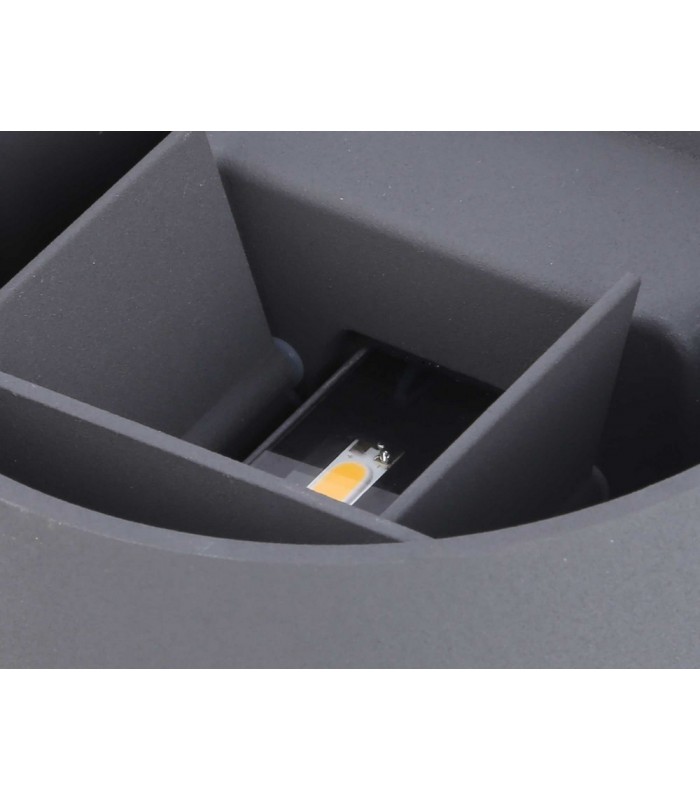 LED Up & Downward Lighting Wall Light 2x3W, 3000K, Anthracite, 410lm, IP54 - 7