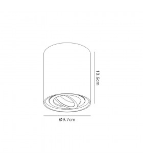 Surface Mounted Adjustable Cylinder Spotlight, 1 Light GU10, Sand Black - 2