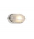 Oval Wall, Ceiling Bulkhead Lamp 1 Light E27, IP44, White, Glass - 1