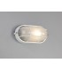 Oval Wall, Ceiling Bulkhead Lamp 1 Light E27, IP44, White, Glass - 5