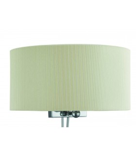 2 Light Indoor Wall Light Chrome, Glass Diffuser And Cream Shade, E14 - 1