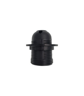 E27 Black Continental Lampholder With Shade Ring - 1