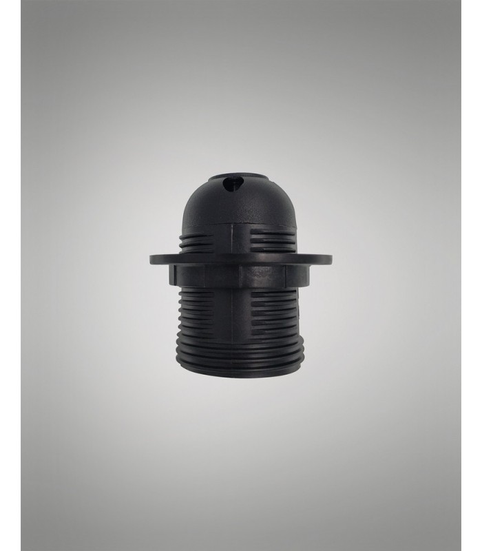 E27 Black Continental Lampholder With Shade Ring - 3