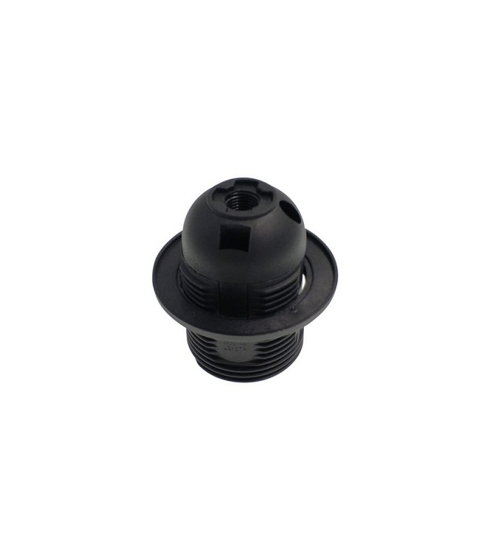 E27 Black Continental Lampholder With Shade Ring - 4