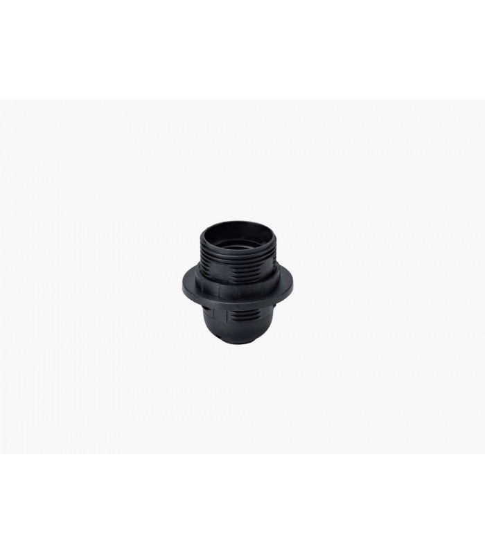 E27 Black Continental Lampholder With Shade Ring - 5
