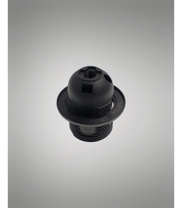 E27 Black Continental Lampholder With Shade Ring - 6