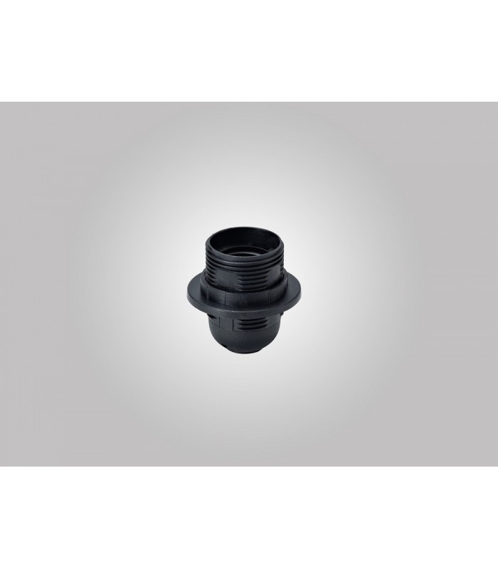 E27 Black Continental Lampholder With Shade Ring - 7