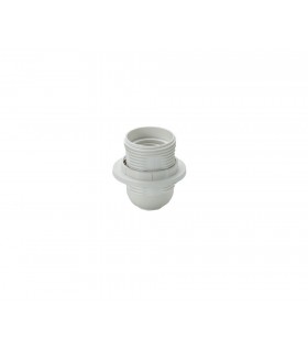 E27 White Continental Lampholder With Shade Ring - 1