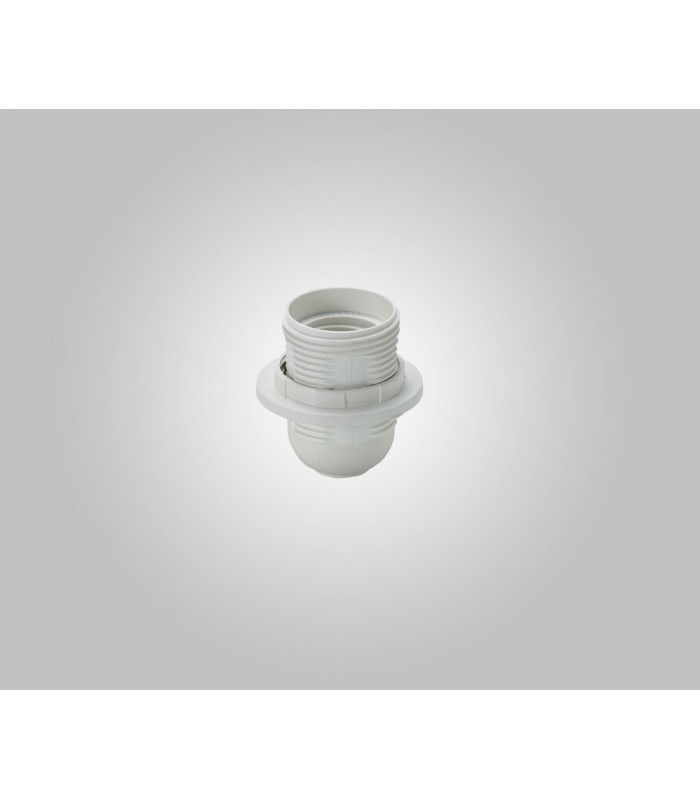 E27 White Continental Lampholder With Shade Ring - 6