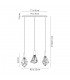 Linear Ceiling Cluster Pendant 3 Light E27 Black - 2