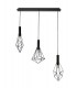 Linear Ceiling Cluster Pendant 3 Light E27 Black - 4