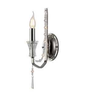 Wall Lamp 1 Candle Light E14 Polished Chrome, Crystal - 1